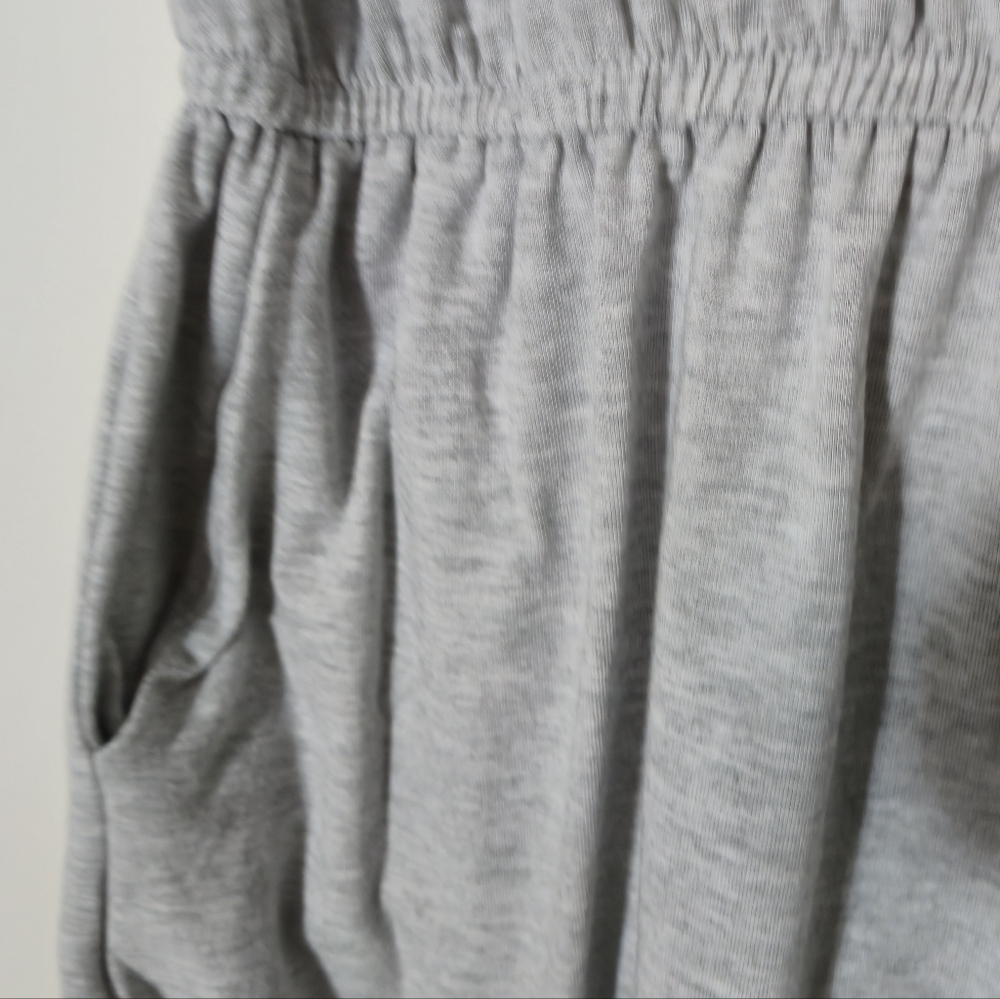 ZENANA 1X Loungewear Grey Romper Elastic Waist Keyhole Back Short Sleeve Dress - Picture 7 of 14
